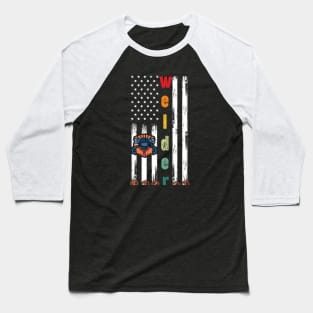 American Flag With Working welder Funny welding Gift Baseball T-Shirt